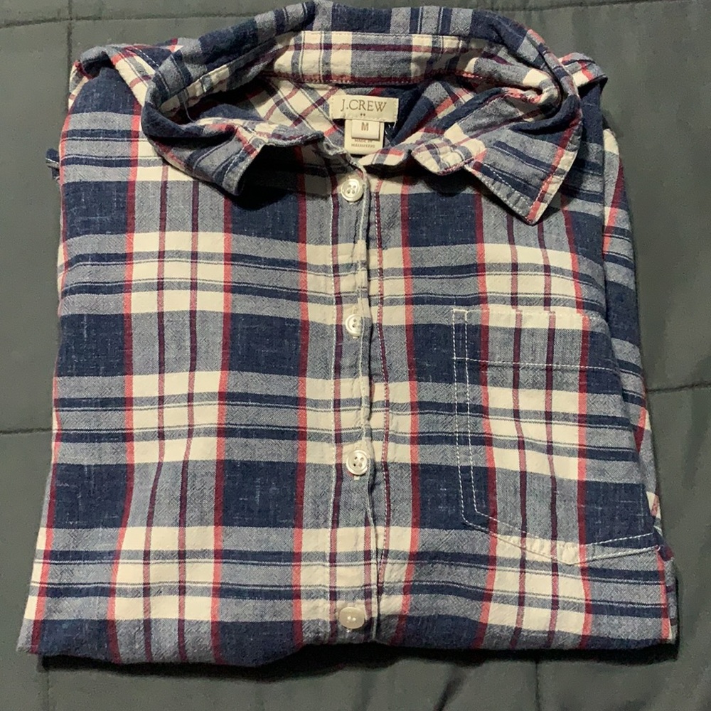 J.crew long sleeve boyfriend popover shirt